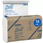 Een Handdoek Scott m-vouw 1-laags 23x23,5cm 16x250stuks wit 1804 koop je bij EconOffice