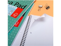 Collegeblok Pukka Pad Jotta A4 ruit 5x5mm 4-gaats 200 pagina's 80gr groen