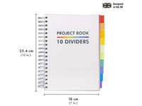 Projectboek Pukka Pad White B5 lijn 10-tabs 400 pagina's 80gr