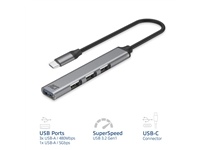 Een Hub ACT USB-C 3x USB-A 2.0 en 1x USB-A 3.0 koop je bij Klik Office BV