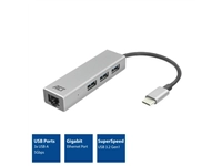 Een Hub ACT USB-C 3.0 3x USB-A Gigabit ethernet koop je bij KantoorProfi België BV