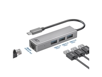 Een Hub ACT USB-C 3.0 3x USB-A Gigabit ethernet koop je bij Omnia 4 Office