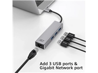 Een Hub ACT USB-C 3.0 3x USB-A Gigabit ethernet koop je bij L&N Partners voor Partners B.V.