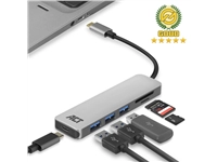 Een Hub ACT USB-C 3.0, 3x USB-A cardreader PD p-through koop je bij Ziffo Kantoorcentrum BV