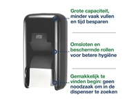 Toiletpapierdispenser Tork T7 Elevation OptiServe Coreless verticaal duo zwart 558042