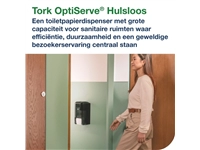 Toiletpapierdispenser Tork T7 Elevation OptiServe Coreless verticaal duo zwart 558042