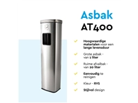 Een Afvalbak met asbak BRASQ 20 liter AT400 rvs koop je bij Alles voor uw kantoor