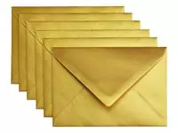 Een Envelop Papicolor C6 114x162mm metallic goud koop je bij Totaal Kantoor Goeree