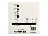 Envelop Papicolor 140x140mm metallic ivoor