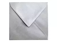 Een Envelop Papicolor 140x140mm metallic zilver koop je bij Van Hoye Kantoor BV