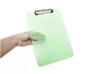Een Klembord MAUL A4 staand transparant PS neon groen koop je bij Goedkope Kantoorbenodigdheden