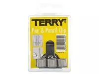 Een Penhouder Terry clip voor 3 pennen/potloden zilverkleurig koop je bij MV Kantoortechniek B.V.
