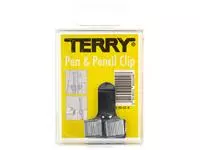 Penhouder Terry clip voor 2 pennen/potloden zilverkleurig