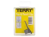 Een Penhouder Terry clip voor 1 pen/potlood zilverkleurig koop je bij MV Kantoortechniek B.V.