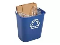 Een Papierbak Rubbermaid recycling medium 26L blauw koop je bij Van Leeuwen Boeken- en kantoorartikelen
