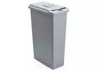 Een Afvalbak Rubbermaid Slim Jim vertrouwelijke documenten 87 liter grijs koop je bij Totaal Kantoor Goeree