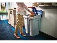Een Afvalbak Rubbermaid Slim Jim Recyclestation starterset 87L grijs koop je bij EconOffice