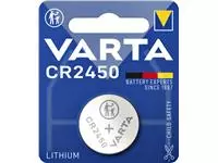 Een Batterij Varta knoopcel CR2450 lithium blister à 1stuk koop je bij Totaal Kantoor Goeree