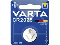 Een Batterij Varta knoopcel CR2025 lithium blister à 1stuk koop je bij Totaal Kantoor Goeree