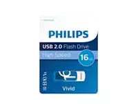 Een USB-stick 2.0 Philips Vivid Edition Ocean Blue 16GB koop je bij MV Kantoortechniek B.V.