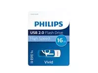 Een USB-stick 2.0 Philips Vivid Edition Ocean Blue 16GB koop je bij Klik Office BV