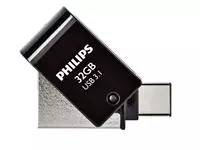 Een USB-stick 3.1 Philips USB-C 2-in-1 Midnight Black 32GB koop je bij Alles voor uw kantoor