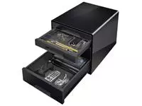 Een Ladenblok Leitz Wow Cube A4 maxi 4 laden zwart koop je bij Van Leeuwen Boeken- en kantoorartikelen