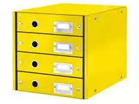 Een Ladenbox Leitz WOW Click & Store 4 laden geel koop je bij KantoorProfi België BV
