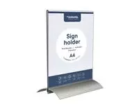 Een Kaarthouder Europel T-standaard A4 staand acryl / aluminium koop je bij Van Leeuwen Boeken- en kantoorartikelen