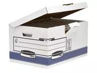 Een Archiefdoos Bankers Box System fold flip top maxi wit blauw koop je bij Totaal Kantoor Goeree