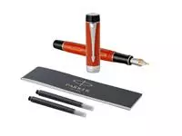 Een Vulpen Parker Duofold Classic Vintage big red lacquer 18k CT medium koop je bij QuickOffice BV