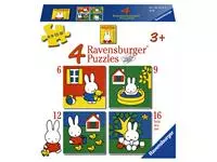 Een Puzzel Ravensburger Nijntje 4x puzzels 6+9+12+16 stuks koop je bij Kantoorvakhandel van der Heijde