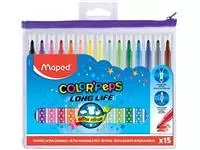 Een Viltstift Maped Color'Peps Long Life set á 15 kleuren koop je bij EconOffice