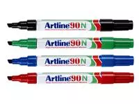 Een Viltstift Artline 90 schuin 2-5mm rood koop je bij EconOffice