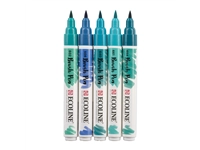 Een Brushpen Talens Ecoline set á 5 stuks groenblauw koop je bij KantoorProfi België BV