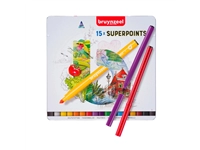 Een Viltstift Bruynzeel Super Points blik à 15 kleuren koop je bij Unimark Office B.V.