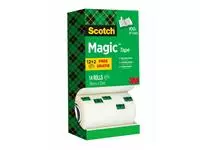 Een Plakband Scotch Magic 810 19mmx33m onzichtbaar mat 12+2 gratis koop je bij Van Leeuwen Boeken- en kantoorartikelen