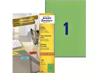 Een Etiket Avery Zweckform 3472 210x297mm A4 groen 100stuks koop je bij Tonerinktshop