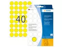 Een Etiket HERMA 2251 rond 19mm geel 1280stuks koop je bij KantoorProfi België BV