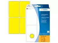 Een Etiket HERMA 2491 52x82mm geel 128 stuks koop je bij KantoorProfi België BV