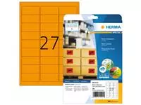 Een Etiket HERMA 5141 63.5x29.6mm neonoranje 540stuks koop je bij Goedkope Kantoorbenodigdheden