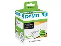 Een Etiket Dymo LabelWriter adressering 28x89mm 2 rollen á 130 stuks wit koop je bij Totaal Kantoor Goeree
