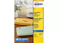 Een Etiket Avery J8560-25 63.5x38.1mm transparant 525stuks koop je bij Kantoorvakhandel van der Heijde