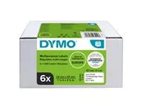 Een Etiket Dymo LabelWriter multifunctioneel 32x57mm 6 rollen á 1000 stuks wit koop je bij EconOffice