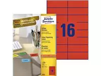 Een Etiket Avery Zweckform 3452 105x37mm rood 1600stuks koop je bij The Cartridge Company