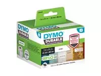 Een Etiket Dymo LabelWriter industrieel 25x89mm 2 rollen á 350 stuks wit koop je bij Van Leeuwen Boeken- en kantoorartikelen