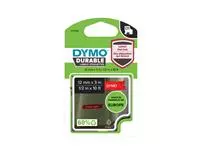 Labeltape Dymo LabelManager D1 polyester 12mm wit op rood