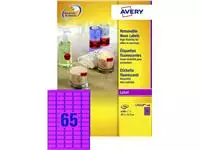 Een Etiket Avery L7651PF-100 38.1x21.2mm neon roze 6500stuks koop je bij Kantoorvakhandel van der Heijde