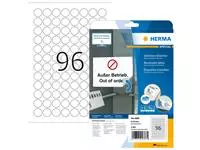Een Etiket HERMA 4386 rond 20mm verwijderbaar wit 2400st koop je bij Van Leeuwen Boeken- en kantoorartikelen