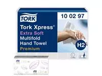 Een Handdoek Tork Xpress H2 multifold en 2-laags wit 100297 koop je bij Goedkope Kantoorbenodigdheden